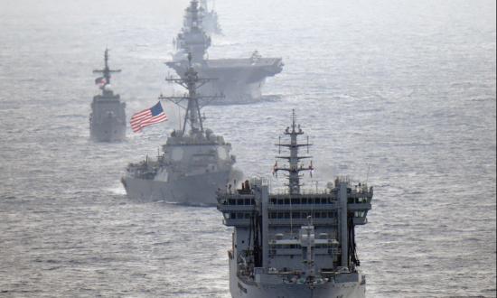 Ships of several navies sailing together