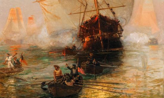 Julian O. Davidson’s 1884 USS Constitution Escaping the British, July 1812