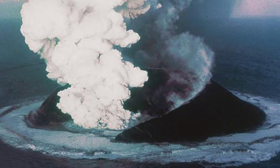 The new-born island of Surtsey, off Iceland, on 30 November 1963, as captured in this photo 16 days after the start of the eruption that led to its creation. Today, it is a 346-acre, 510-foot-high island slowly being repopulated by nature.