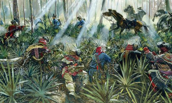 The Second Seminole War (1835–42) took place in Florida between the U.S. military and the Seminole people. Then in his 16th year as Commandant of the Marine Corps, Henderson went in person to the field, sharing the dangers of the campaign with his Marines. 