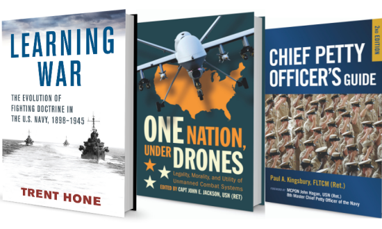 Selection of book covers from the Naval Institute Press's PME titles