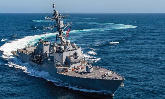 The Arleigh Burke–class flight III destroyer USS Jack H. Lucas (DDG-125) during acceptance trials in May 2023. By combining the turbo-electric propulsion approach with modern high temperature superconductor and permanent magnet synchronous motors and the Arleigh Burke’s controllable pitch propeller, the technical building blocks would be in place to create a highly power-dense, simple, and reliable all-electric engineering plant.