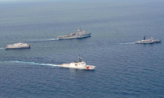 The USS Germantown (LSD-42), USCGC Stratton (WMSL-752), and USNS Millinocket (T-EPF-3) exercise in the Sulu Sea in 2019 with the Philippine Navy ship BRP Andrés Bonifacio.  The April 2020 revision to the capstone U.S. sea power doctrine publication—Naval Doctrine Publication 1, Naval Warfare—provides a common vision for naval warfare.