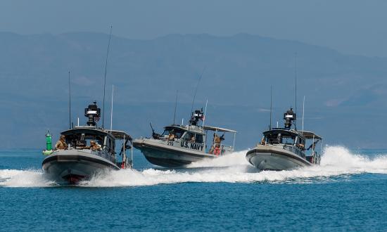 Coastal Riverine Squadron 1 patrol boats operating in the Gulf of Tadjoura. Reserve surface warfare officers, trained as red weapons tactics instructors with a deep understanding of adversary small boat threats, could advise riverine squadron boat commanders on how to realistically simulate an opposition force during exercises