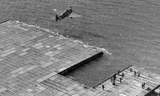 Codenamed Project Sock, the 1,810-foot long floating airfield proved the culminating achievement for the ambitious and bizarre Project Habbakuk and one of the more bizarre military engineering experiments of World War II.