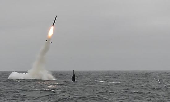 A missile is fired from underwater