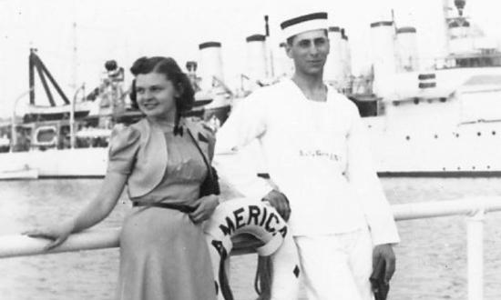 Young woman and USNA midshipman
