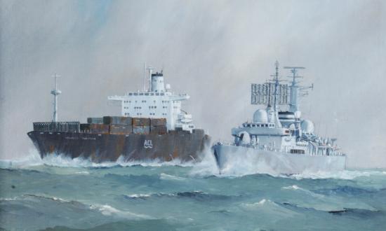 HMS Glasgow and Atlantic Conveyor