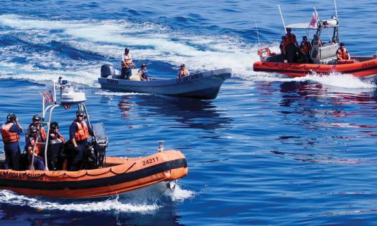 Rigid-hull inflatable boats and crews from the USCGC Decisive (WMEC-629) 
