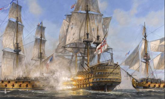 Breaking the Line: The Battle of Trafalgar, oil on canvas, 24”x 36” By Patrick O’Brien