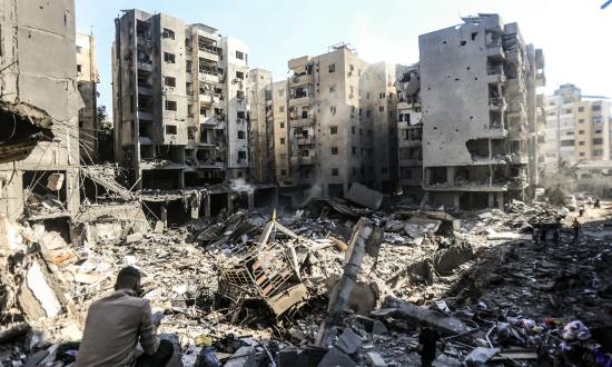 Damaged buildings in Beirut, Lebanon, from Israeli air strikes against Hassan Nasrallah.