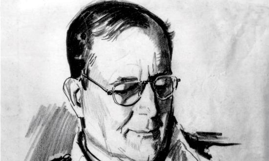 Illustrator McClelland Barclay's sketch of Lieutenant Commander Samuel Eliot Morison