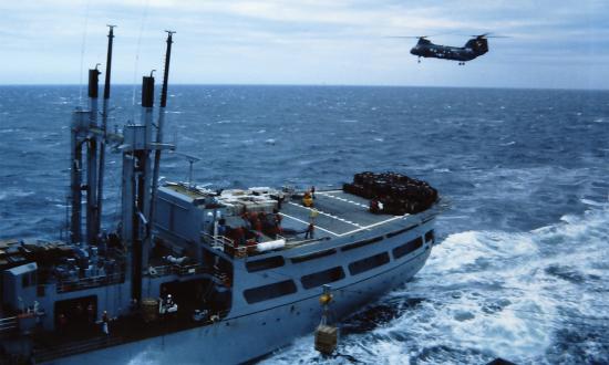 Having unloaded aircraft and weapons in preparation for selected restricted availability (SRA) maintenance in Yokosuka in December 1981, the USS Midway (CV-41) instead reloaded and headed for the coast of Korea.