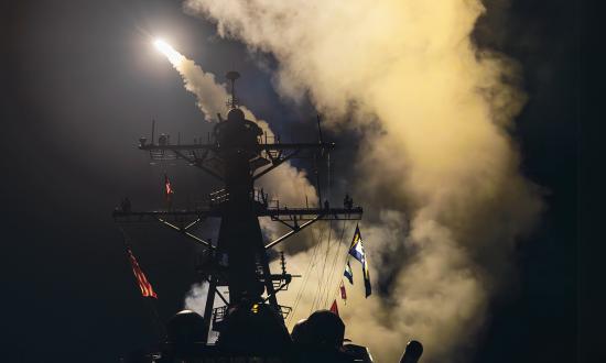 The guided-missile destroyer USS Gravely (DDG-107) launches Tomahawk land-attack missiles in response to Houthi aggression in the Red Sea in January 2024. Destroyer Squadron 22’s deployment provided multiple lessons on training and remaining “brilliant on the basics.”