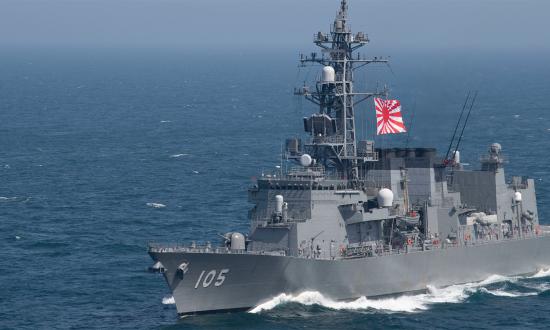 Japan Maritime Self-Defense Force destroyer Inazuma during a U.S.-Japan bilateral exercise.