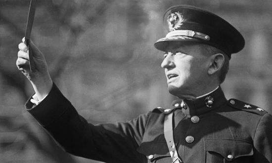 General John A. LeJeune, the 13th Commandant of the U.S. Marine Corps, in front of the Navy Department at Washington in 1925. According to Lejeune, leadership is “the sum of those qualities of intellect, human understanding, and moral character that enable an individual to inspire and control a group of people successfully.”