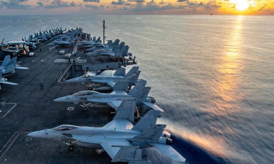 The USS Theodore Roosevelt (CVN 71) transits the South China Sea on 26 May 2024. China’s assertions of ownership over disputed territories in the South China Sea and its refusal to recognize international law in maritime dispute settlements are the centerpiece of Beijing’s strategic defense initiatives against other claimant countries in the region and the United States.