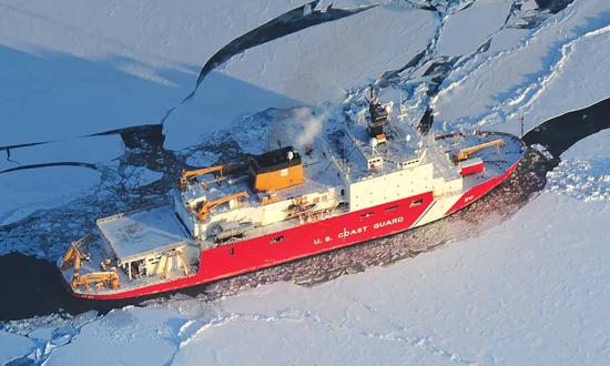The USCGC Healy (WAGB-20) breaking ice in the Bering Sea. The Coast Guard’s Technology Revolution made  several advances but must integrate new lines of effort to prepare the service for the future.