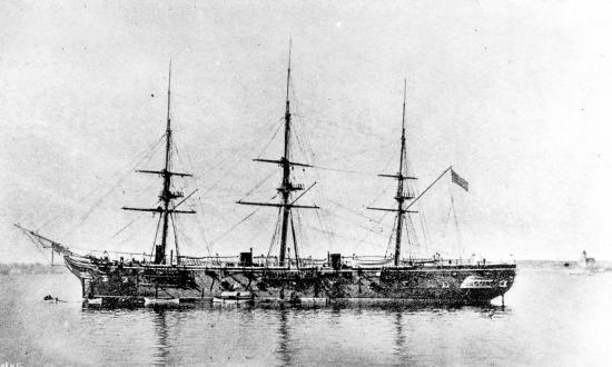 U.S. Steam Frigate Tennessee at anchor.