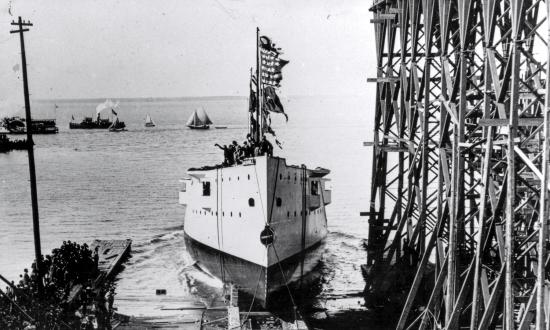 Launch of the gunboat USS Nashville