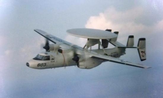 An E-2C Hawkeye in flight 