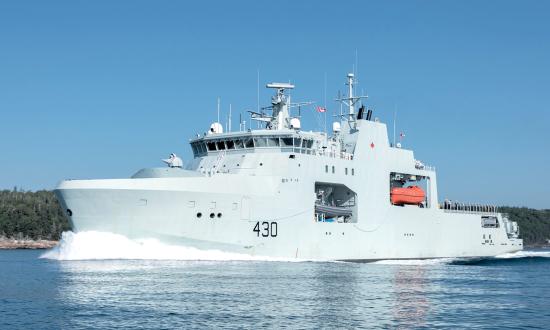 The Harry DeWolf offshore patrol ship.