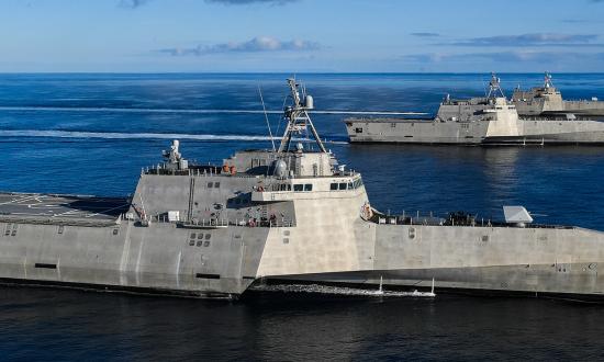 The USS Tulsa (LCS-6), Manchester (LCS-14), and Independence (LCS-2) in the eastern Pacific in 2019. While critics often focus on the technical challenges of the LCS program, it is also useful to remember its cultural differences with the rest of the surface navy. 