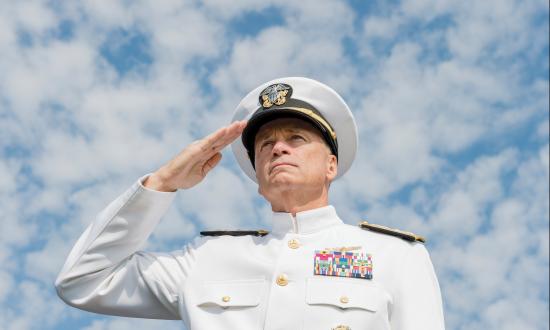 Admiral Winnefeld salutes during National POW/MIA Day