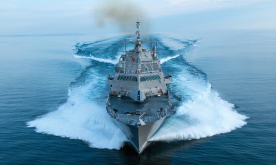 The future littoral combat ship USS Wichita (LCS-13) conducts acceptance trials