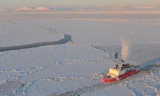 A U.S. Coast Guard icebreaker near Alaska