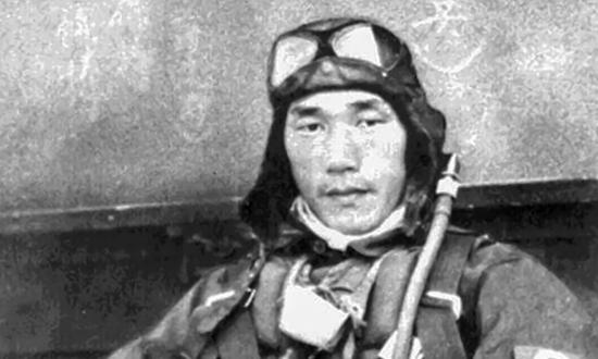 Portrait of Nobuo Fujita in his flying suit