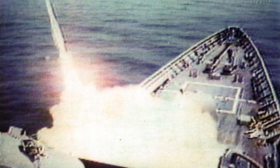 USS Vincennes (CG-49) firing a SM-2 missile at Iran AIr flight 655