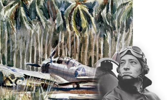 Art Collection, National Museum of the Marine Corps, Triangle, Virginia; Inset: National Archives