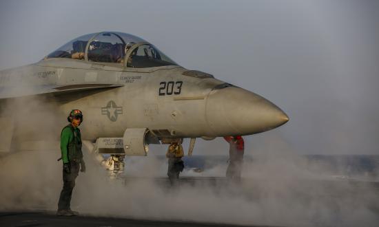 Navy F/A-18F SuperHornet on the catapult